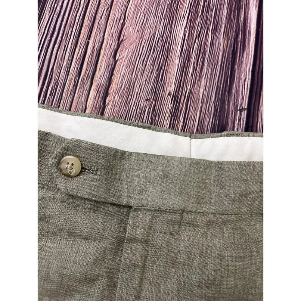 Haspel 100% Linen Chino Pants Mens Size 40x30 (Actual 39x29)